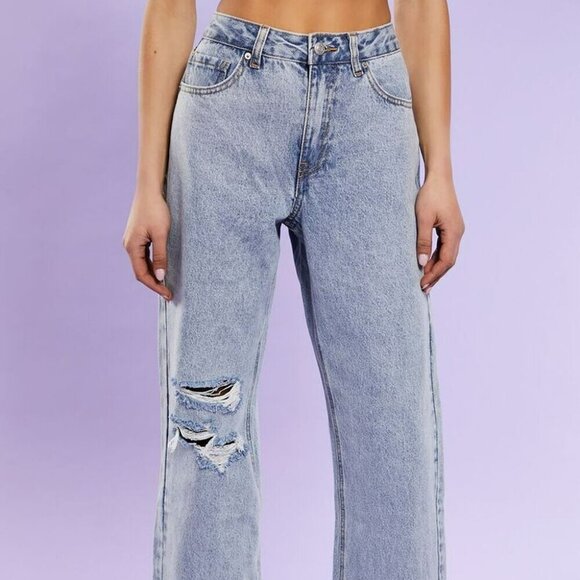 Forever 21 90s Fit Clamshell Pearl Patch Jeans Size 26 NWT - Picture 16 of 16